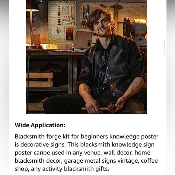 Man Cave Faux Vintage Metal Sign 8’x12 blacksmith tools for workshop/game room - Picture 9 of 11